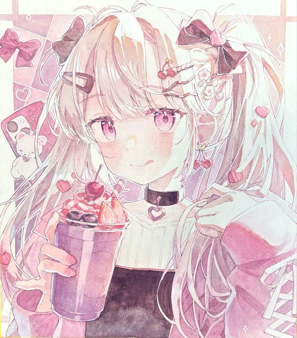 手描きイラスト　オリジナルイラスト　アナログ　大色紙