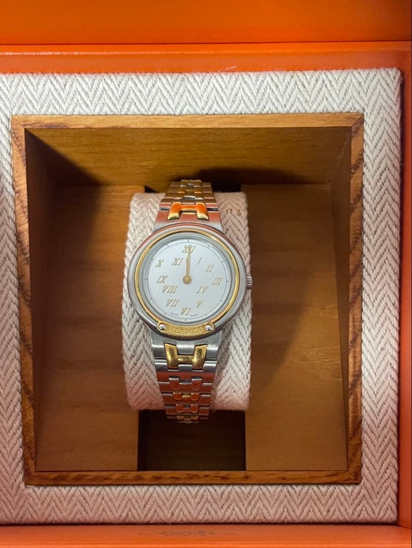 エルメス 腕時計 メテオール ゴールド シルバー コンビ