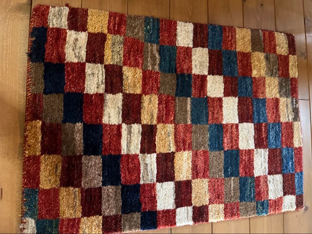 ギャッベ ペルシャ絨毯 86x60cm ギャベ 玄関マット 手織り ラグ 絨毯