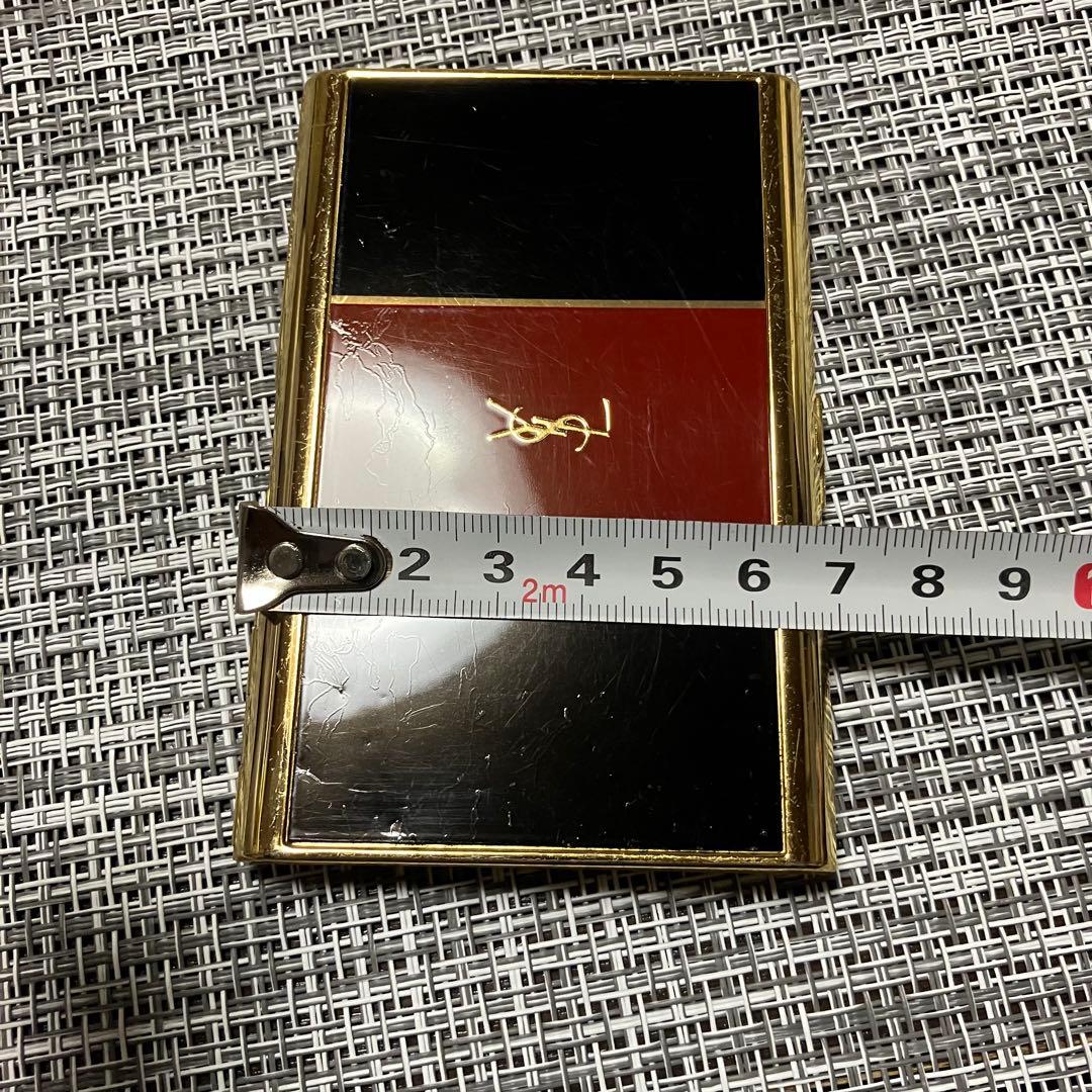 YSL イヴサンローラン ヴィンテージ カードケース ケース 赤x黒x金 名刺