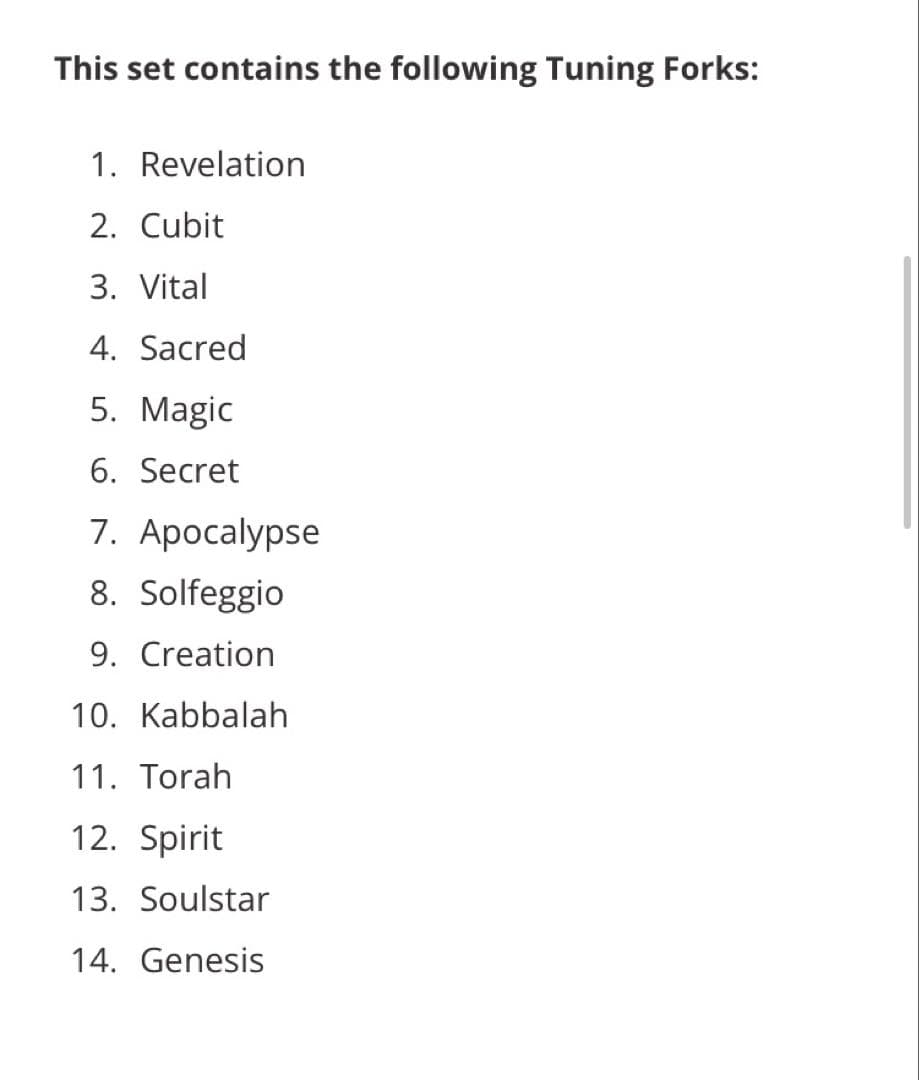 神の音ヒーリング音叉セット　ヒーリングチューニングフォーク