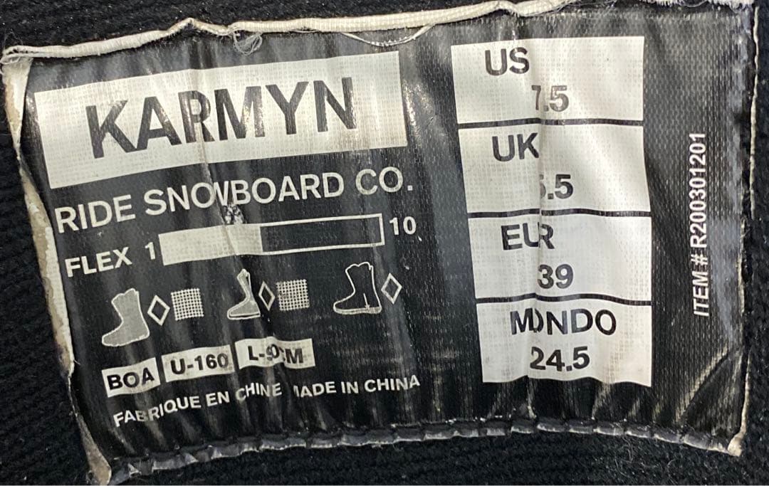 【即日発送】RIDEライド スノボブーツ　KARMYN カーマイン 24.5cm