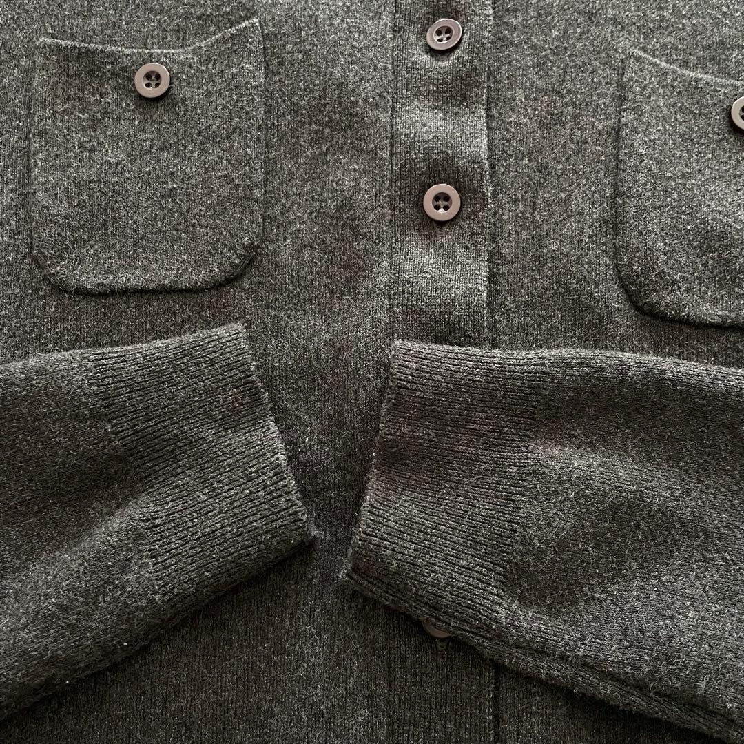 CABaN コットンカシミヤ クルーネックカーディガン チャコールグレー XS