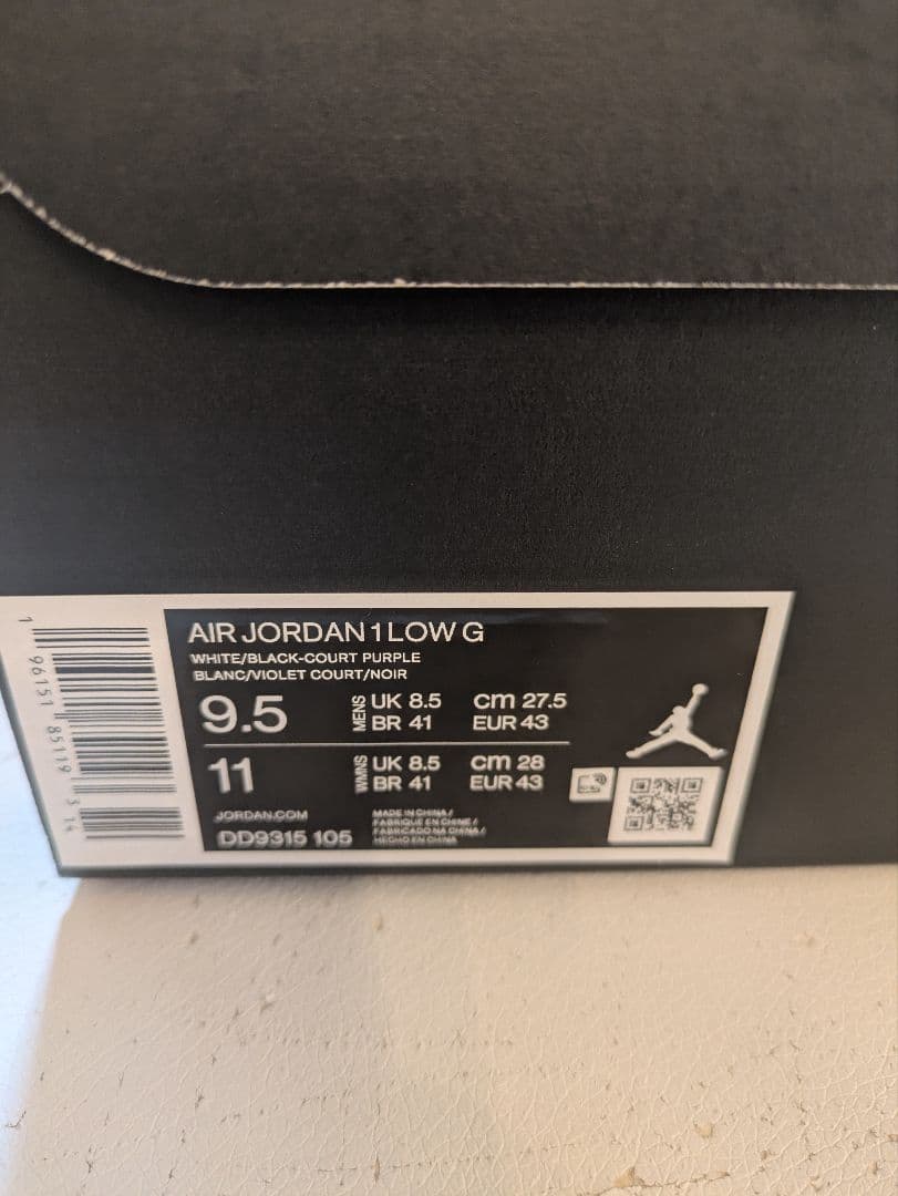 新品★コートパープル★AJ１★ナイキ★ジョーダン★1★ロー★ゴルフ★27.5cm