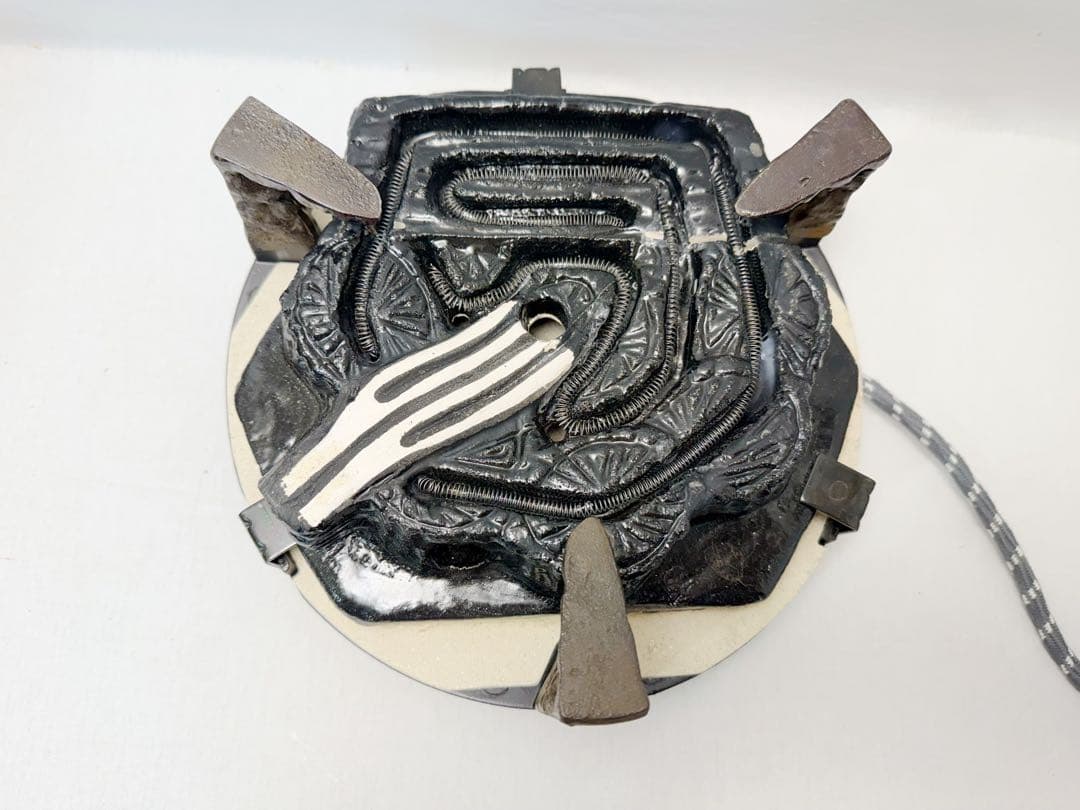 未使用 茶道具 桑 七宝透置炉 炉 置炉用炭型電熱器 浜松地紋釜3点セット 紙箱