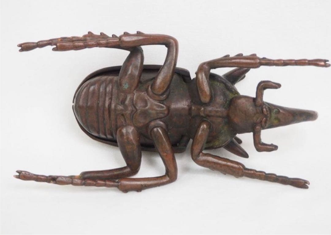 送料無料　リアルな銅製カブトムシ　10.5ｃｍ　置物