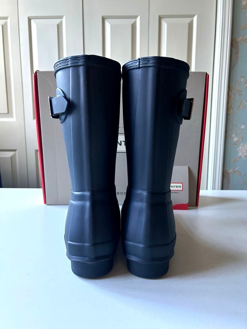 ☆ひまわり☆HUNTER☆レインブーツ ミドル丈 NAVY UK5