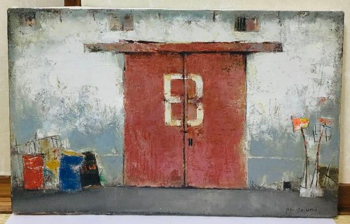 倉庫　油絵　M10(590×333mm)