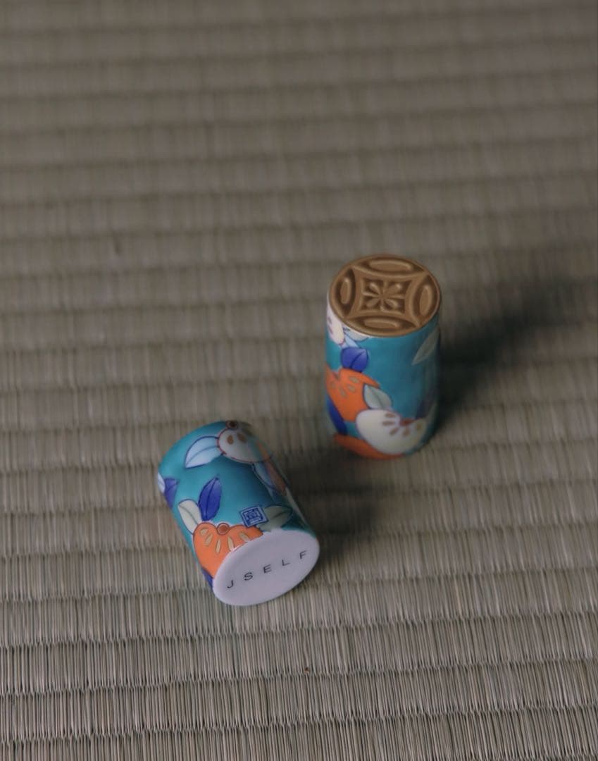 JSELF × 畑萬陶苑 鍋島 緑濃橘文 Lipstick Case