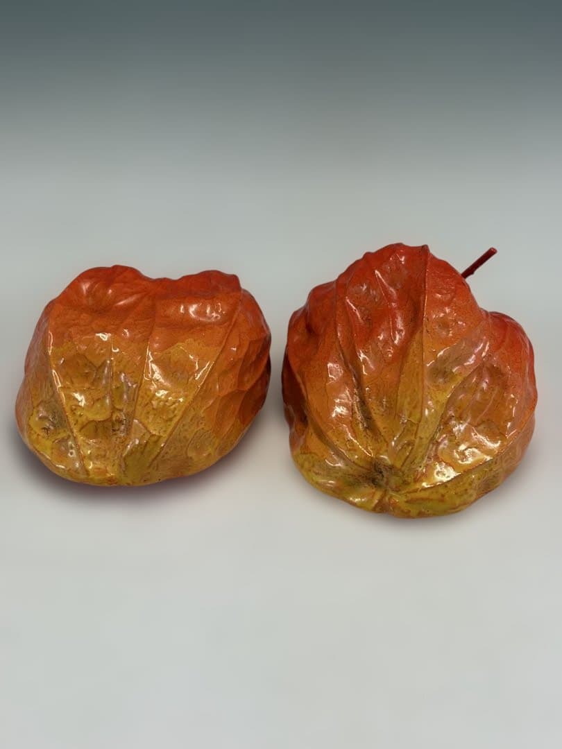 【中古品】粒俵造　乾漆　酸漿香合（共箱）