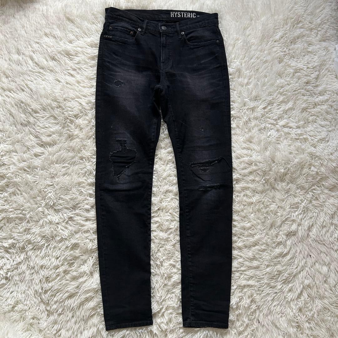 ヒステリックグラマー　デニムパンツ　ヴィンテージ加工　ブラック　W31 L32