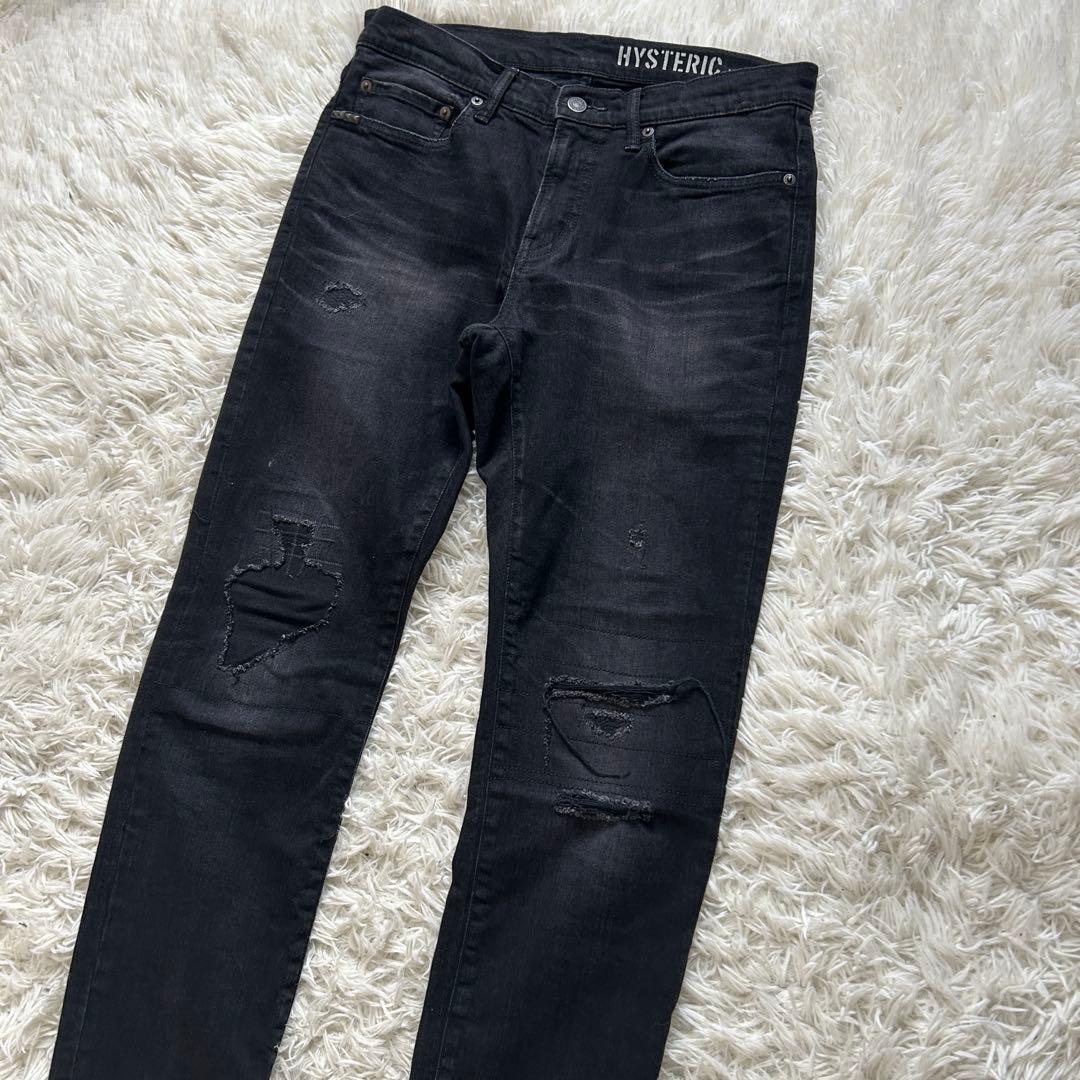 ヒステリックグラマー　デニムパンツ　ヴィンテージ加工　ブラック　W31 L32