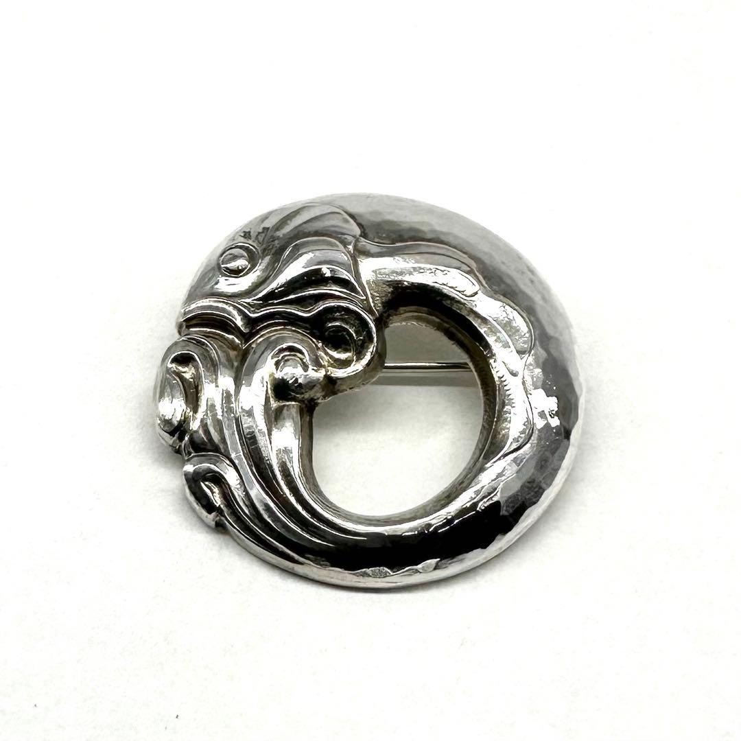 ★美品★ジョージジェンセン★10★魚★ブローチ★サークル★ラウンド★