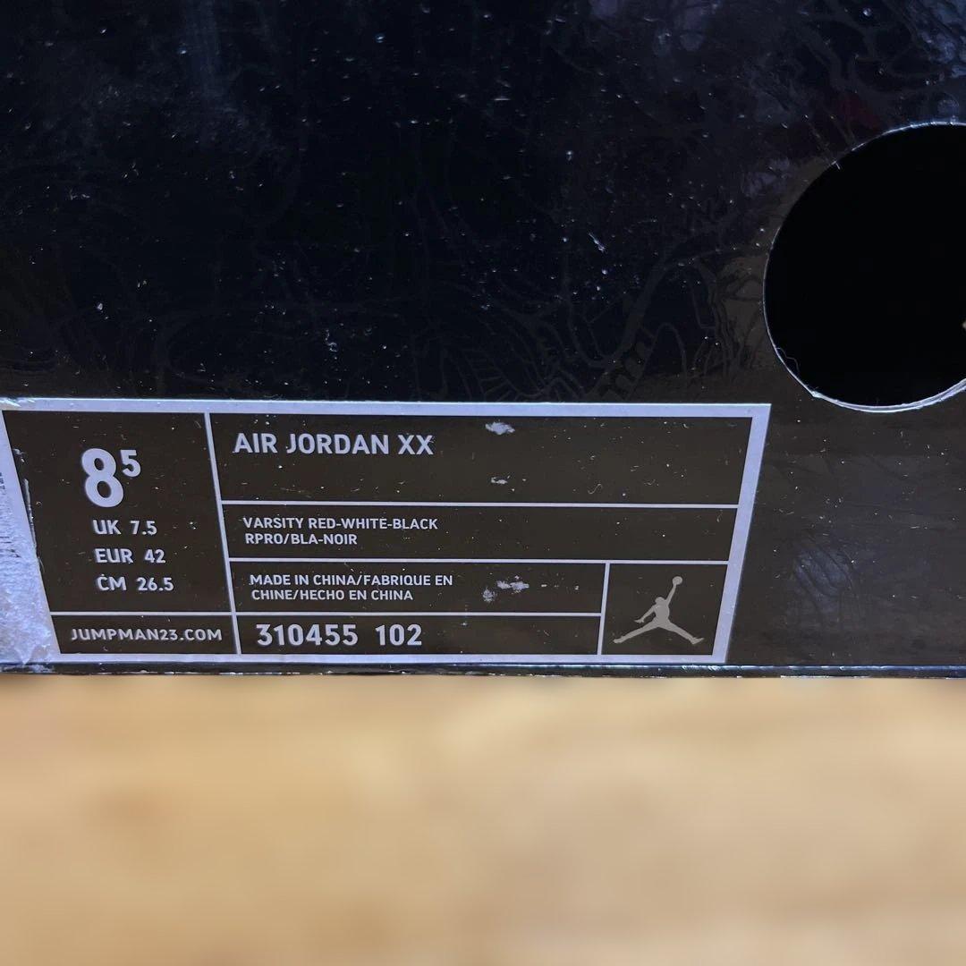 エアジョーダンAirJordan xx20 US8.5 20周年記念モデル白赤黒