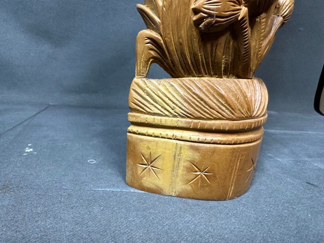 インド　白檀　木彫り　弁財天　仏教美術　仏像 骨董 木像　木製　仏教　密教