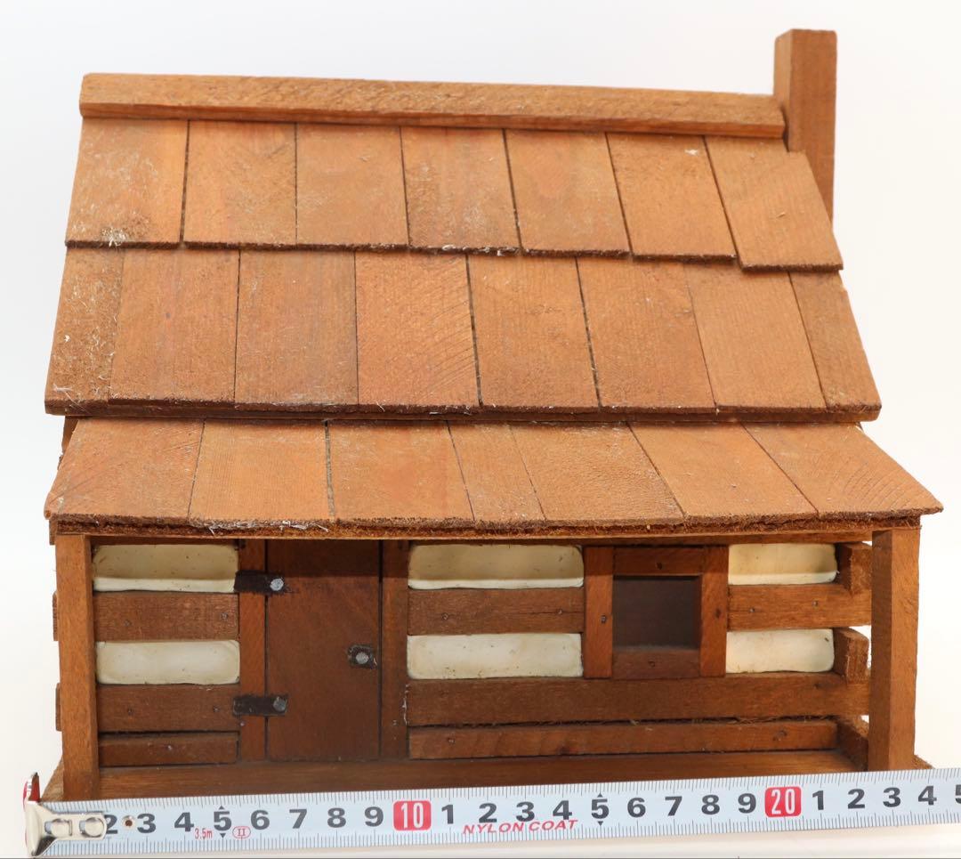 カントリー・アート 木製ミニチュアログハウス風小物入れ