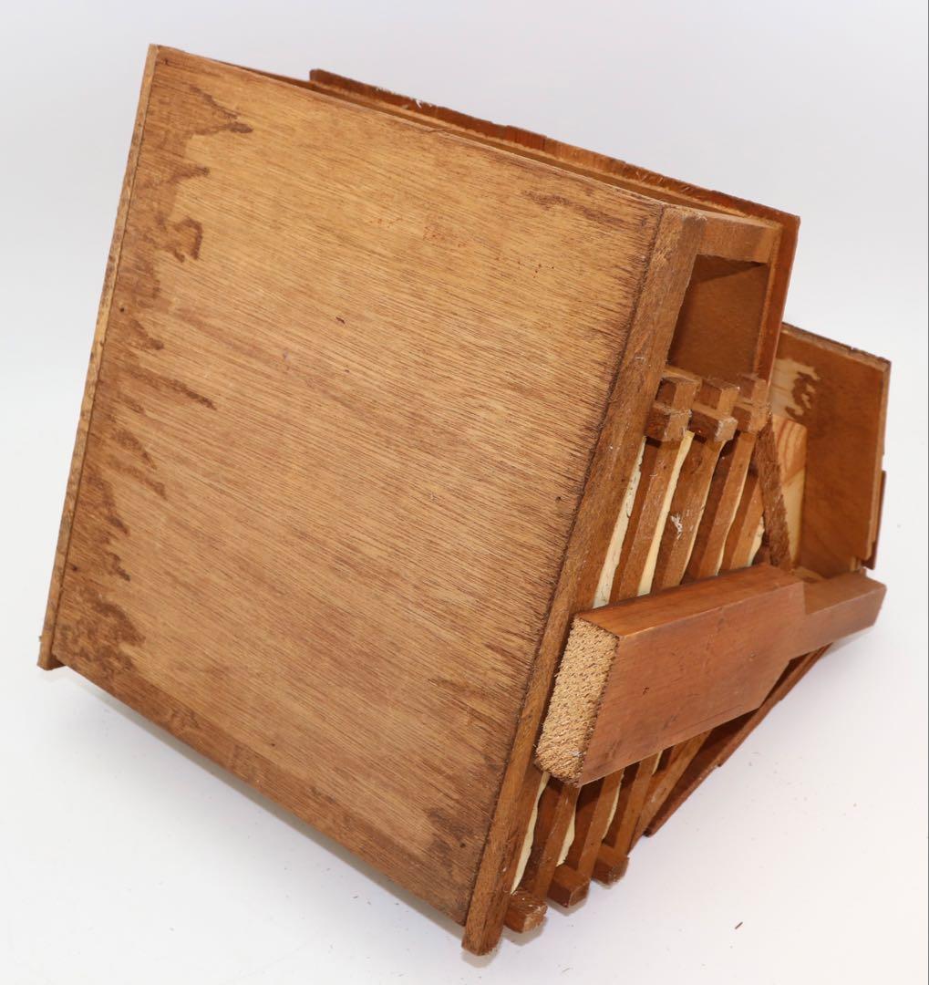 カントリー・アート 木製ミニチュアログハウス風小物入れ