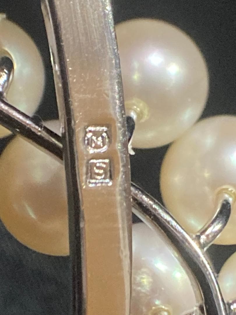 MIKIMOTO ミキモト ブローチ パール 9粒 9珠 925 皇室御用達