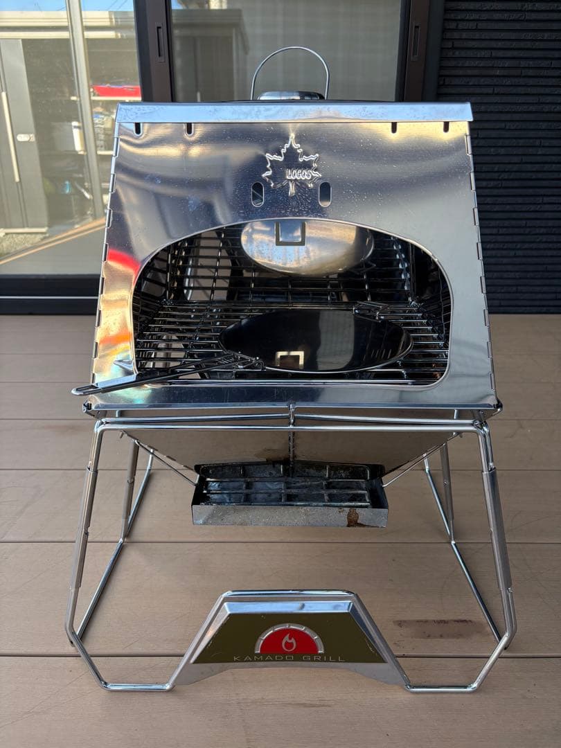 ステンレス バーベキューコンロ 温度計付き