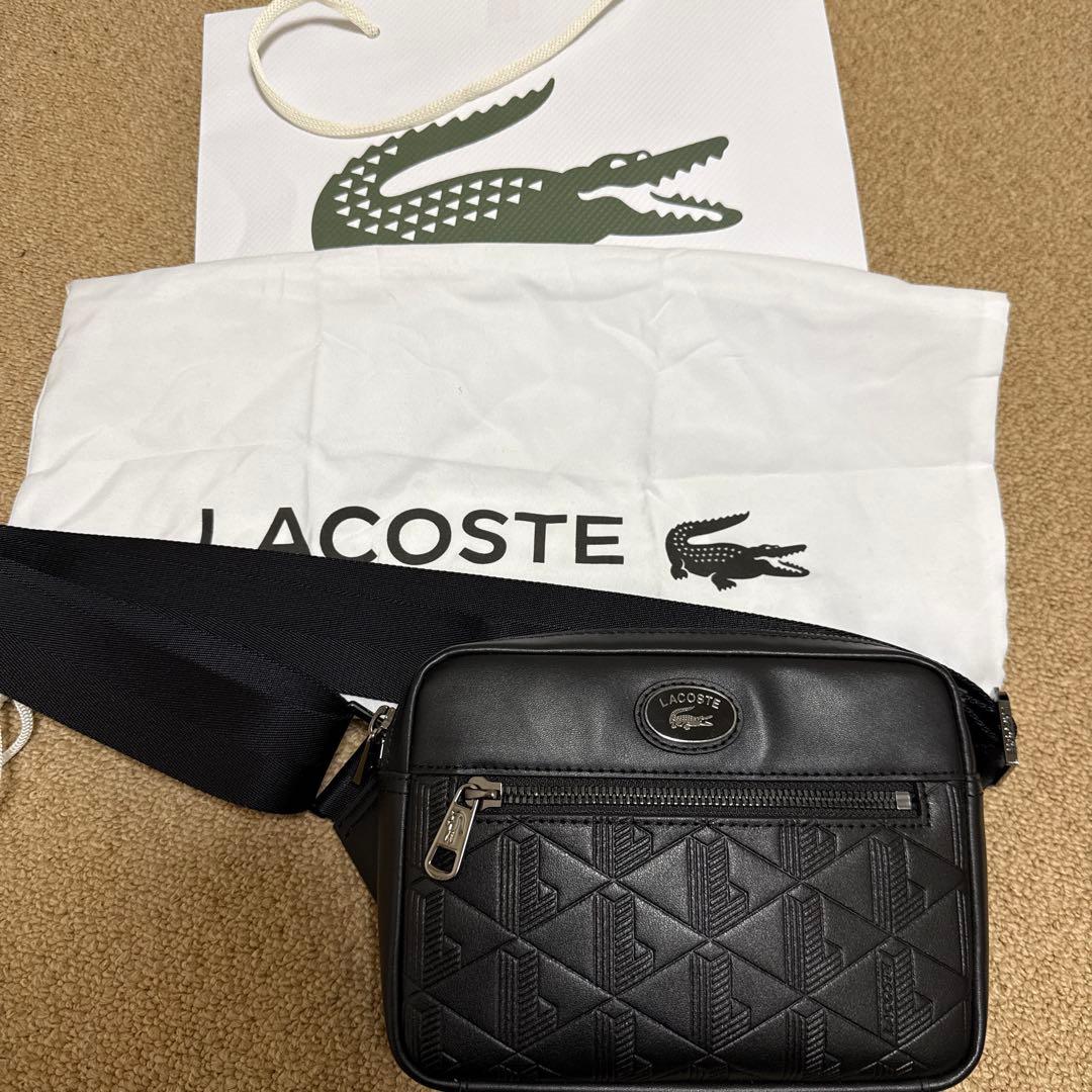 希少LACOSTE ブラック ショルダーバッグ新作