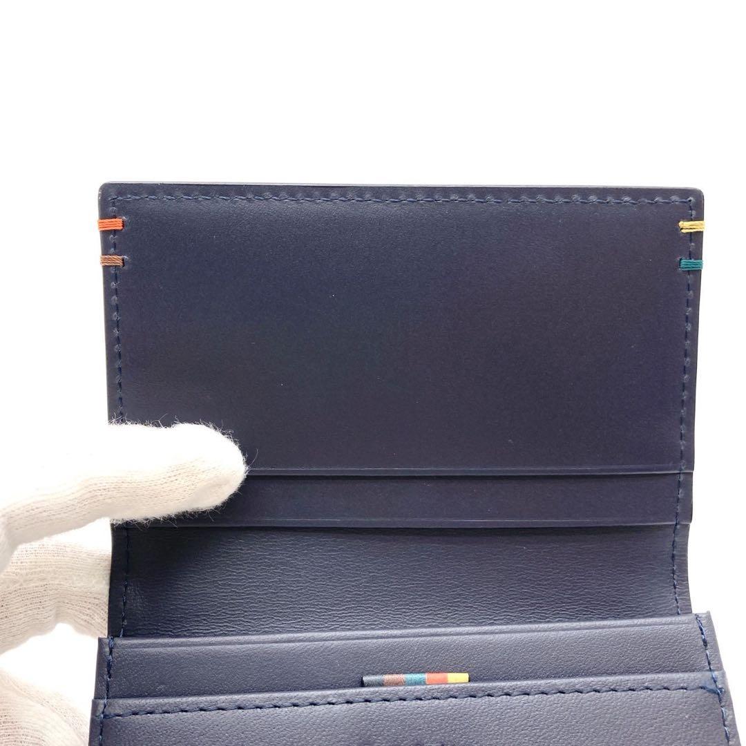 極美品 PaulSmith 名刺入れ カードケース ネイビー レザー