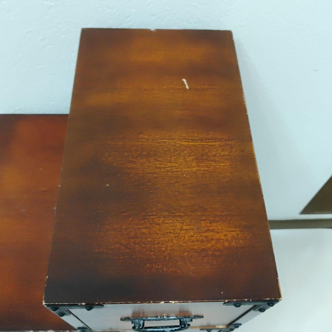 レトロ調 階段タンス 和風 民芸家具 小物収納　左下り