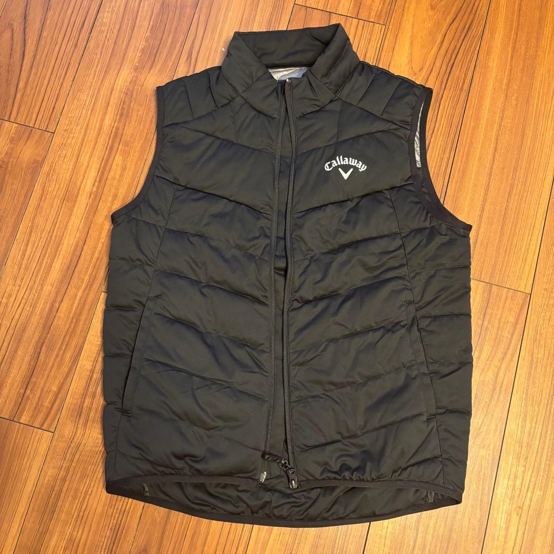 キャロウェイ　スターストレッチ フルジップ中綿ベスト　M 黒