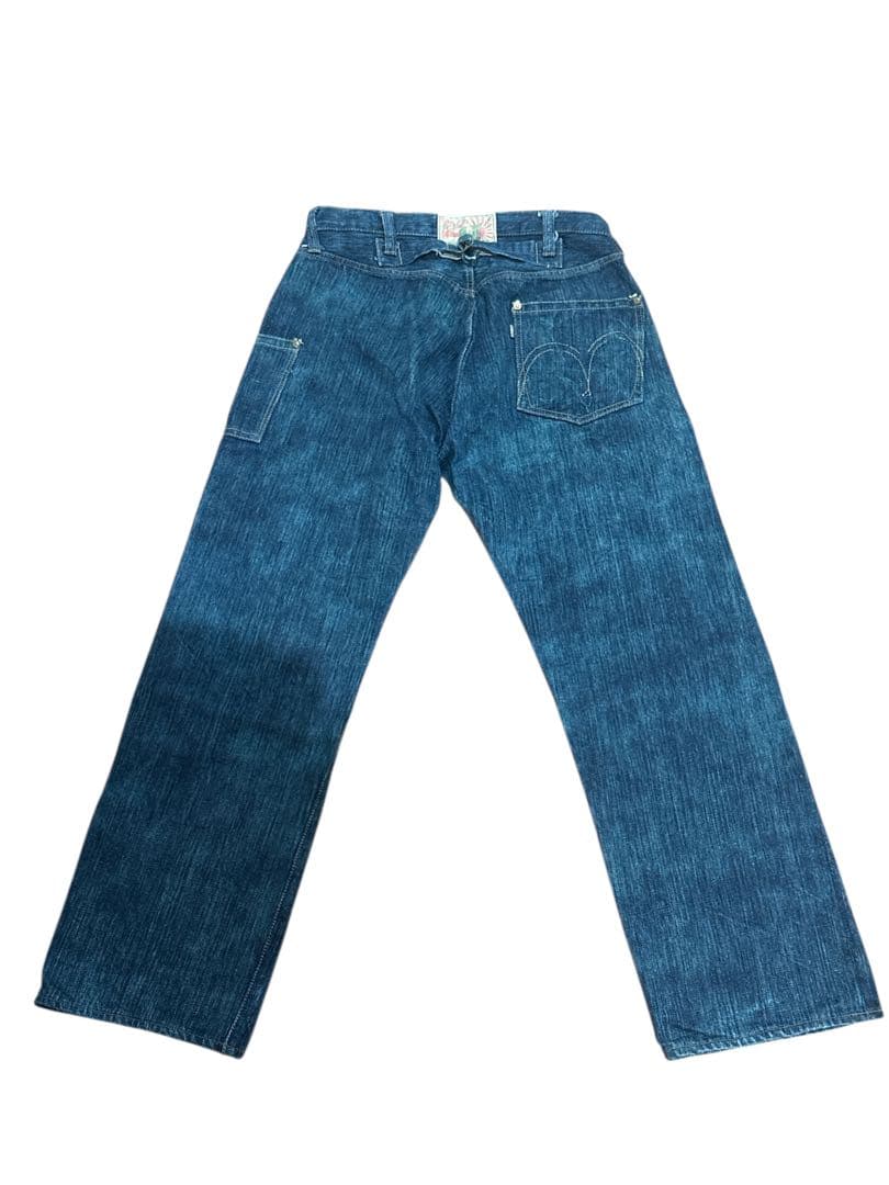 シュガーケーン　江戸藍砂糖黍製 デニム W34L34ストレートジーンズ