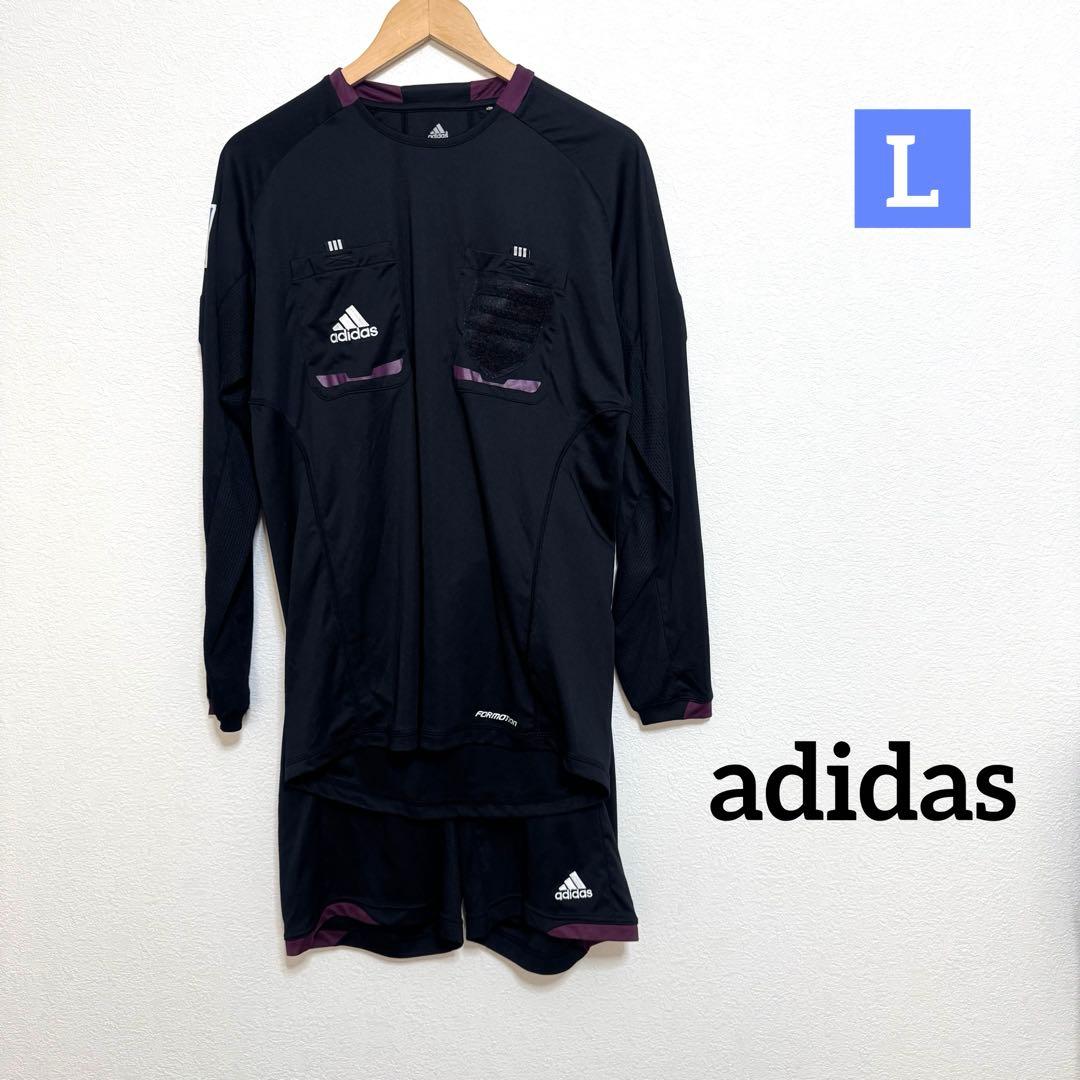adidas ブラック 長袖シャツ ショーツ セット