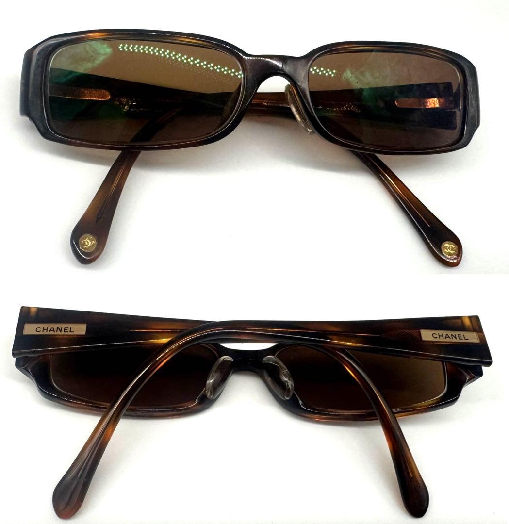 CHANELシャネル ブラウン スクエア型サングラス ブラウン系 度ありy2k
