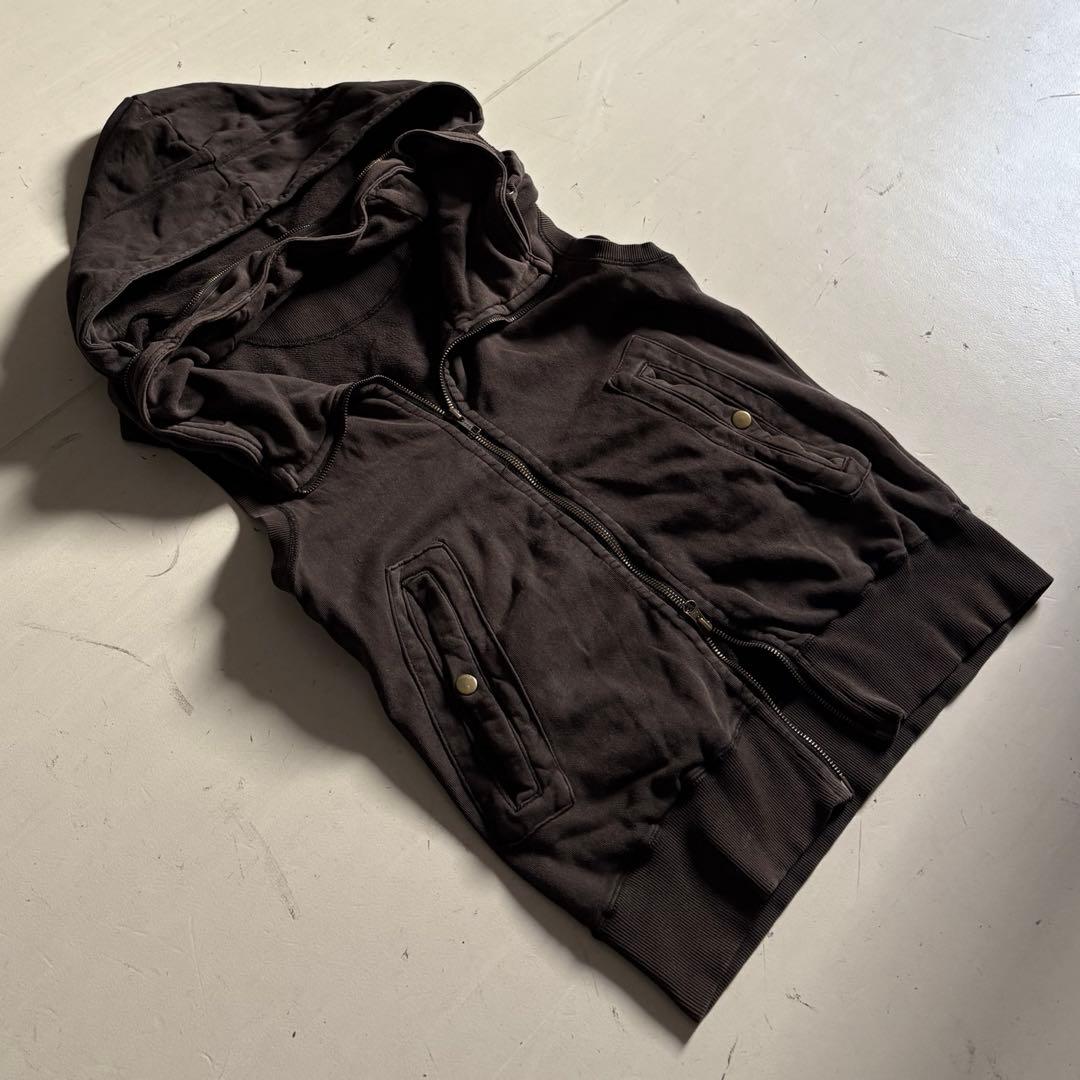 00's vintage ダブルジップ　ノースリーブベスト　アーカイブ　y2k