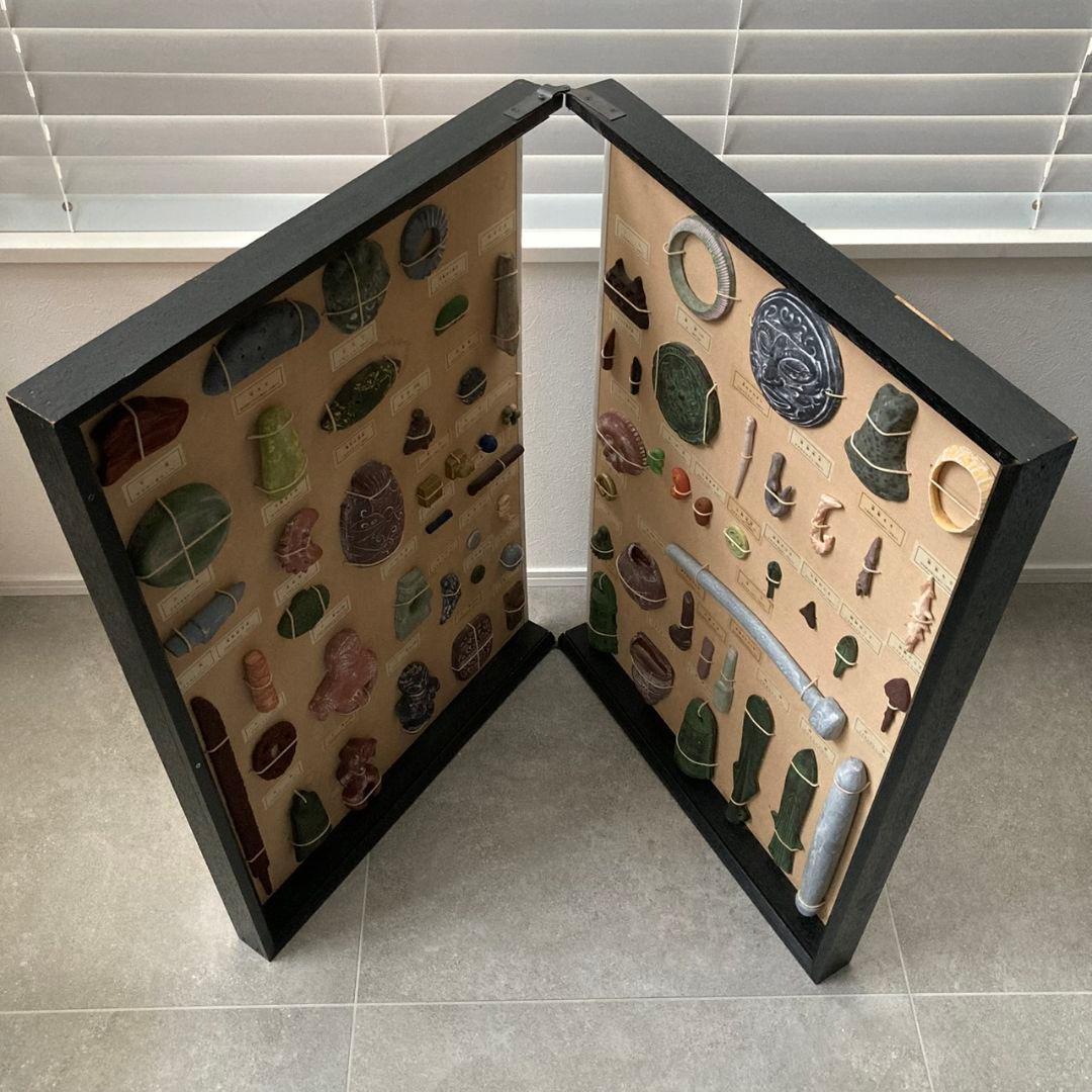 日本遺物模型 縄文 弥生時代 土偶 石器 71点 学校教材 109×79cm