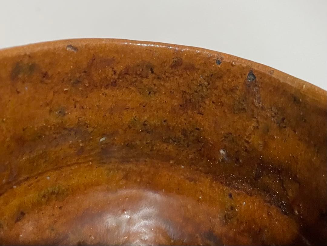 茶道具　骨董　大樋焼　飴釉　手捻り　茶碗　抹茶碗　共箱