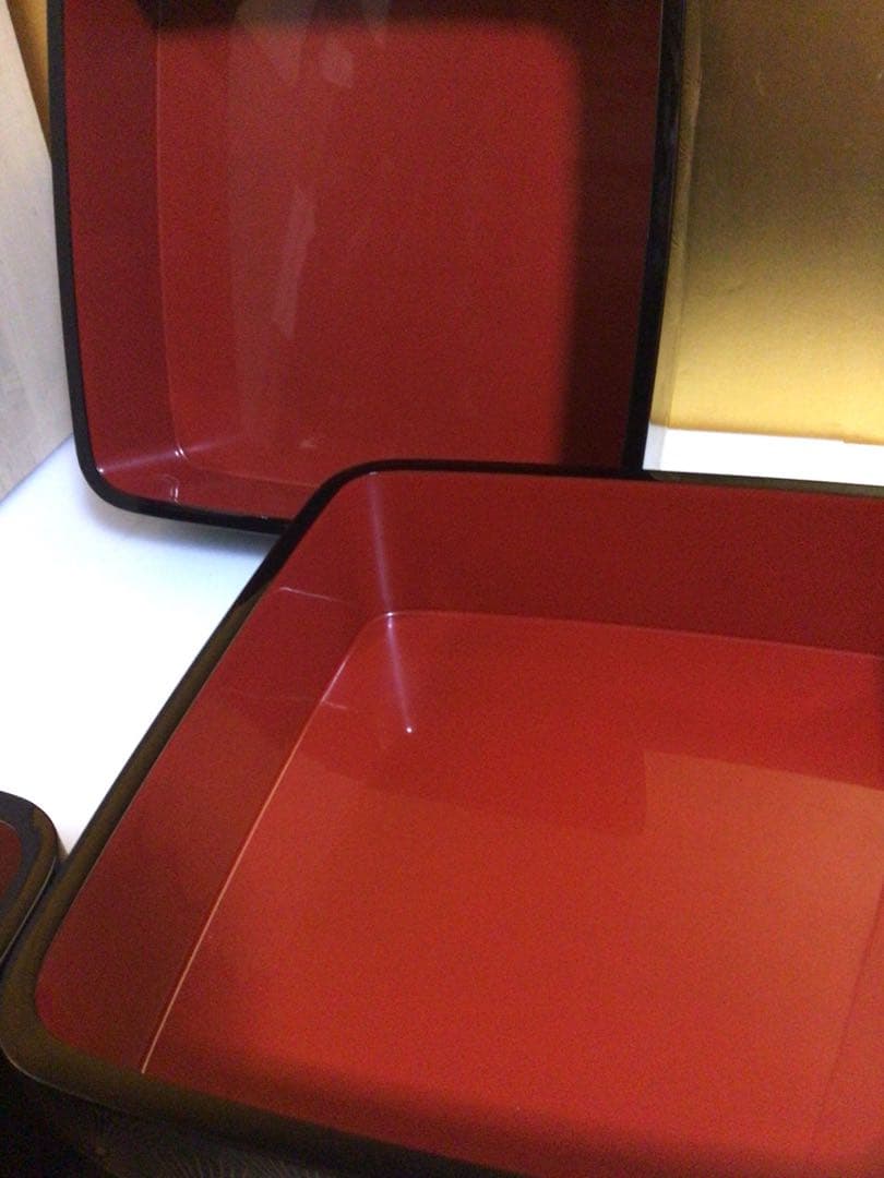 輪島塗 沈金 重箱 共箱付き