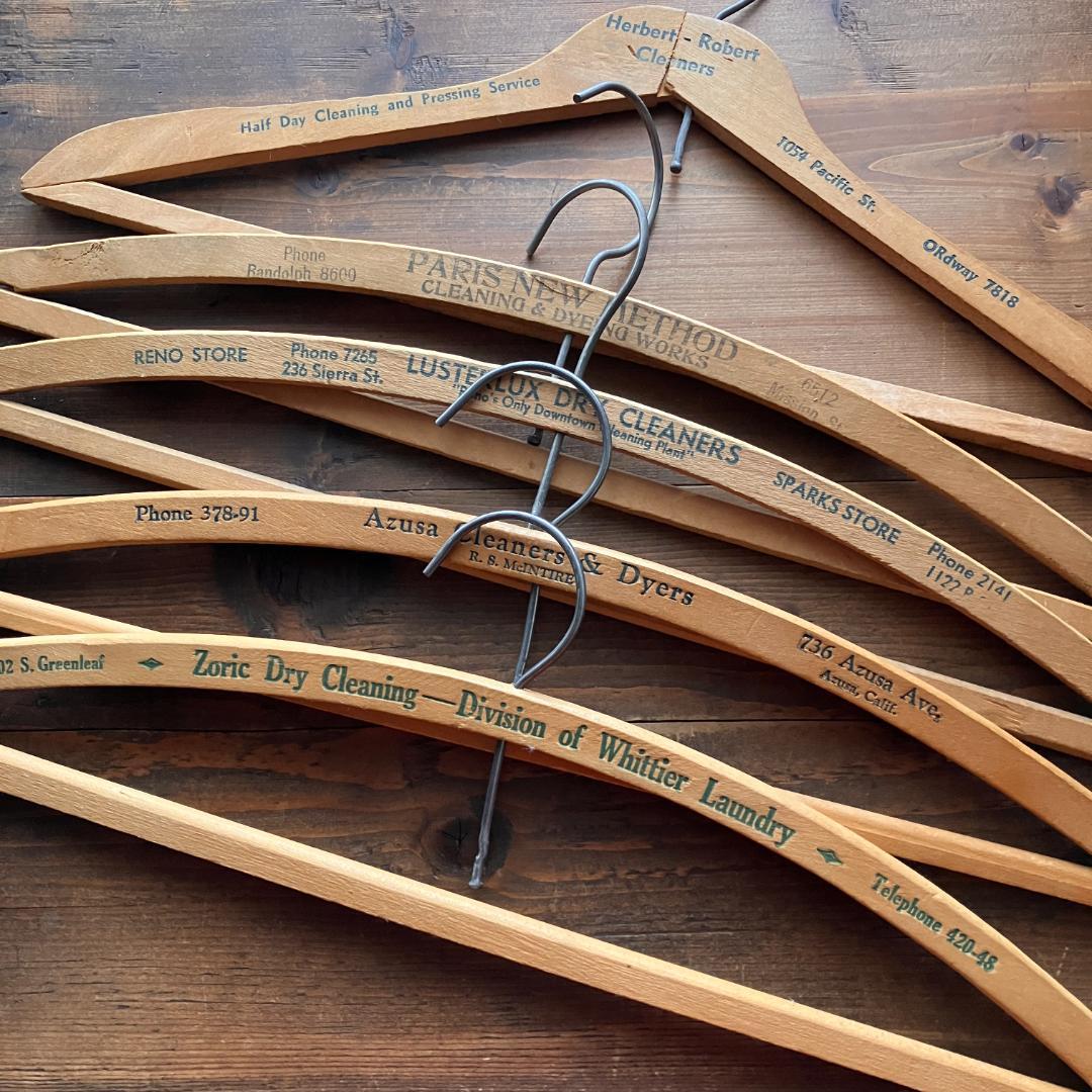 USA広告入ハンガー5本★vintage／アメリカ