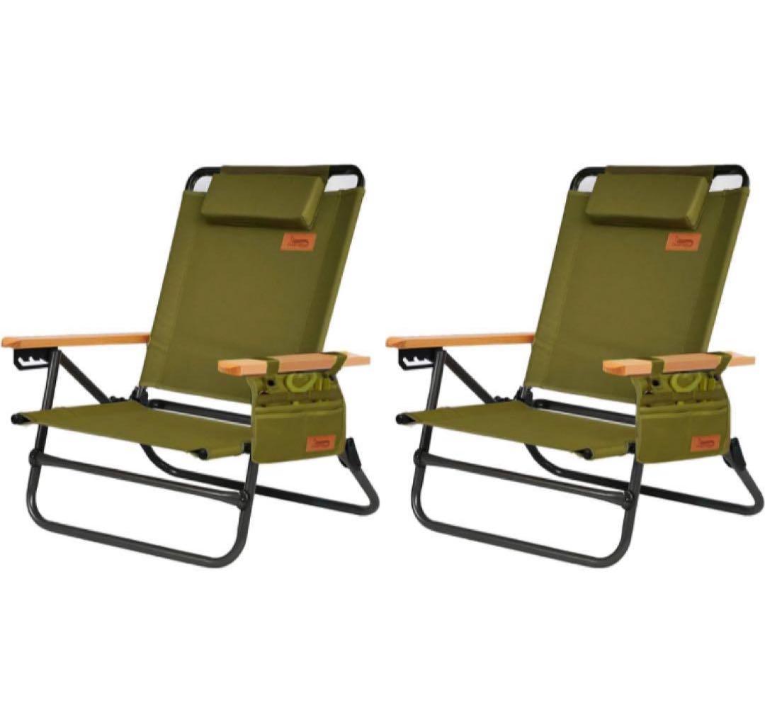 DesertFox キャンプチェア リクライニング　ローチェア 背もたれ　4段階