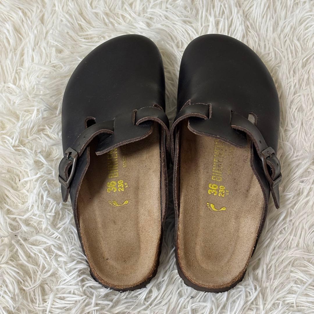 【美品】BIRKENSTOCK ビルケンシュトック　ボストン　レザー　ブラック