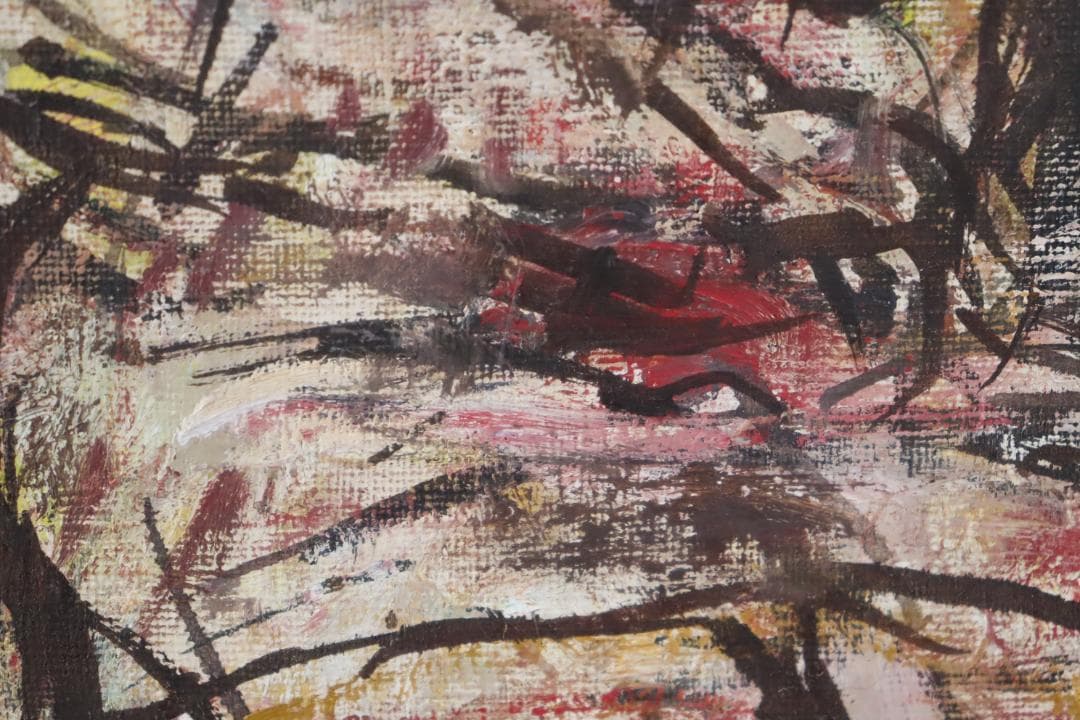 真作保証 奈知安太郎 「座る裸婦」 油彩SM号 独立美術協会 自由美術家協会