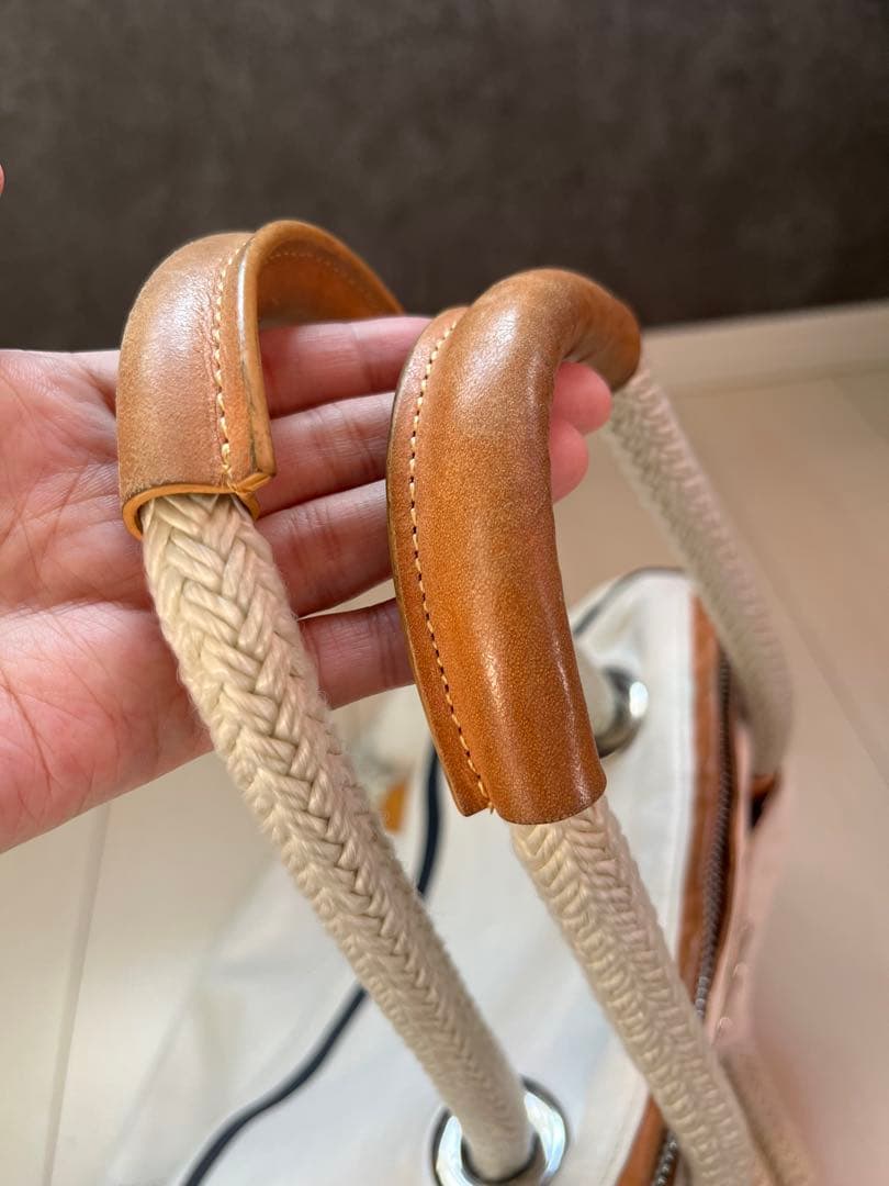 ア*ス様 ムータマリン　バッグ　クリートセーラーバッグ　ゴート革　ホワイト