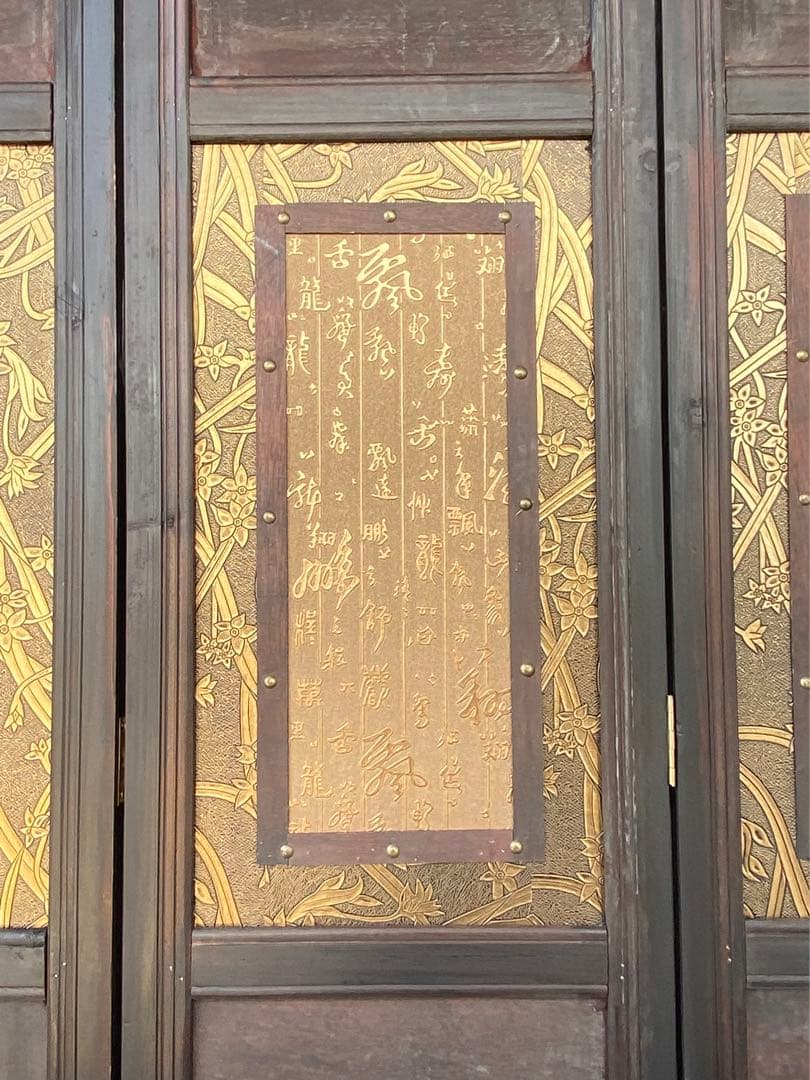 唐物 中国风の骨董品木屏風　年代不詳骨董品　入手困難 割引相談可3