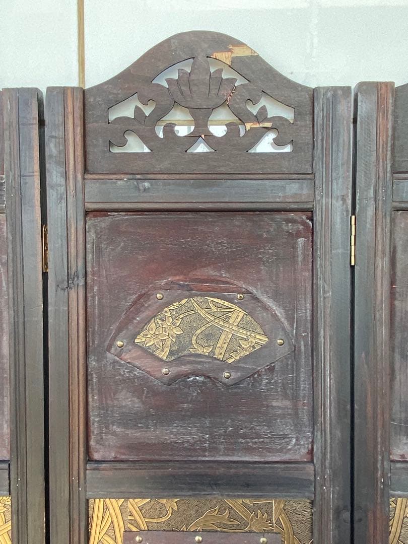 唐物 中国风の骨董品木屏風　年代不詳骨董品　入手困難 割引相談可3