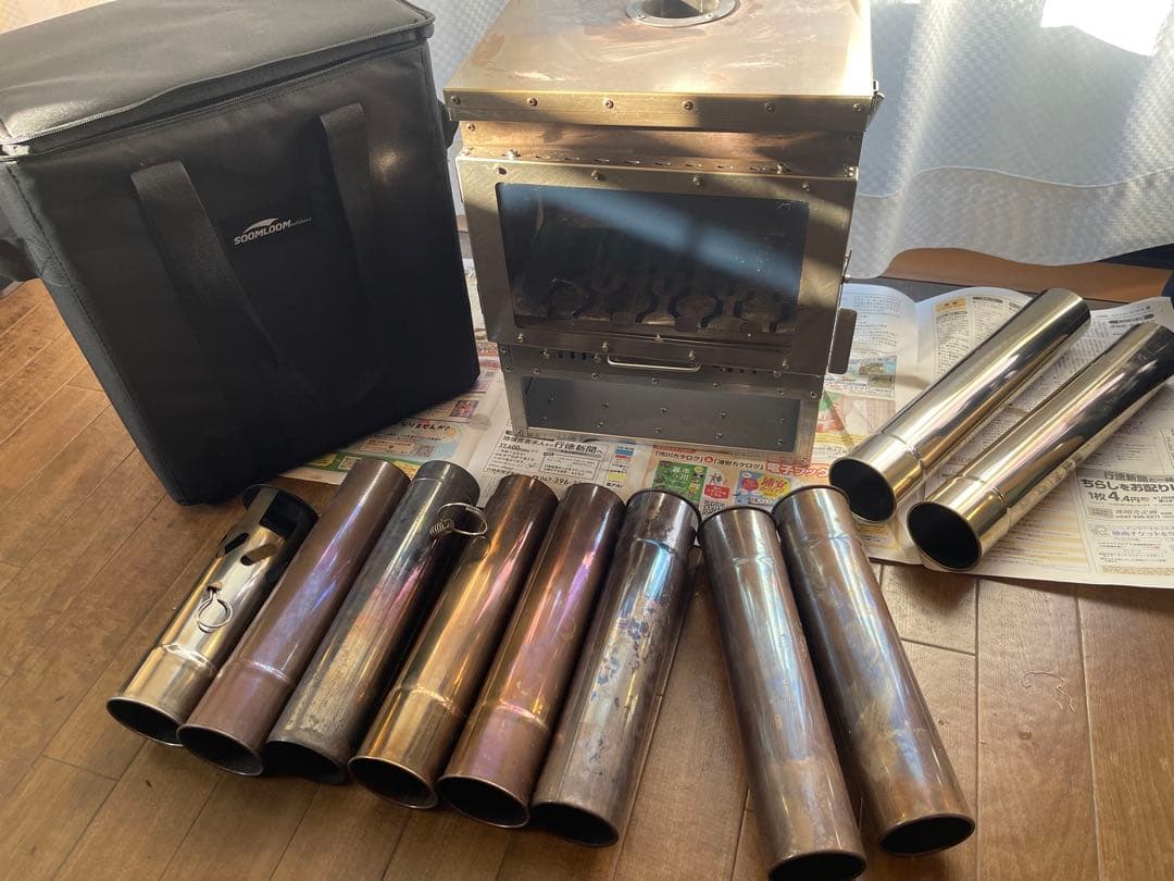 Soomloom 二次燃焼ポータブル暖炉 VistaV 別売延長煙突２本付き