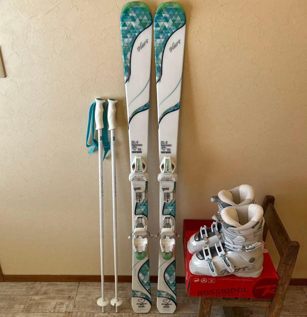 ◾️カービングスキーセット　板140㎝ ブーツ24.5㎝　女性用　レディース用