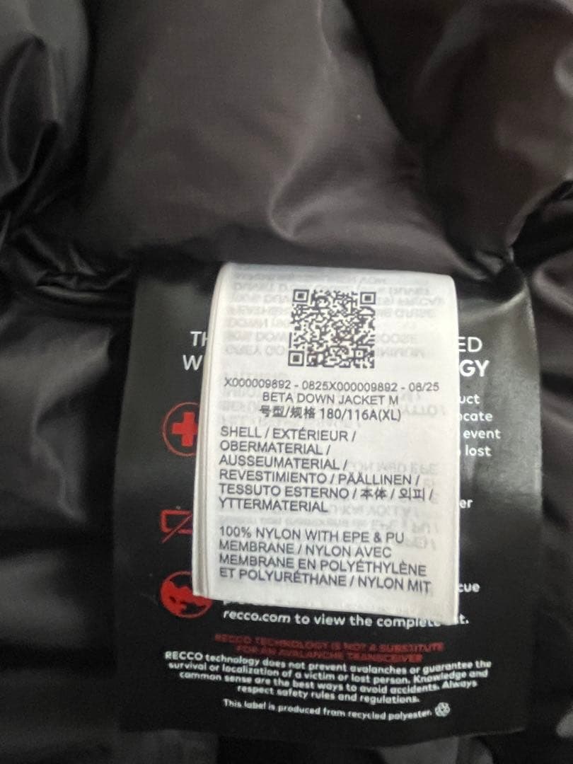 ジャケット・アウター ARC'TERYX BETA DOWN JACKET SIZE/XL