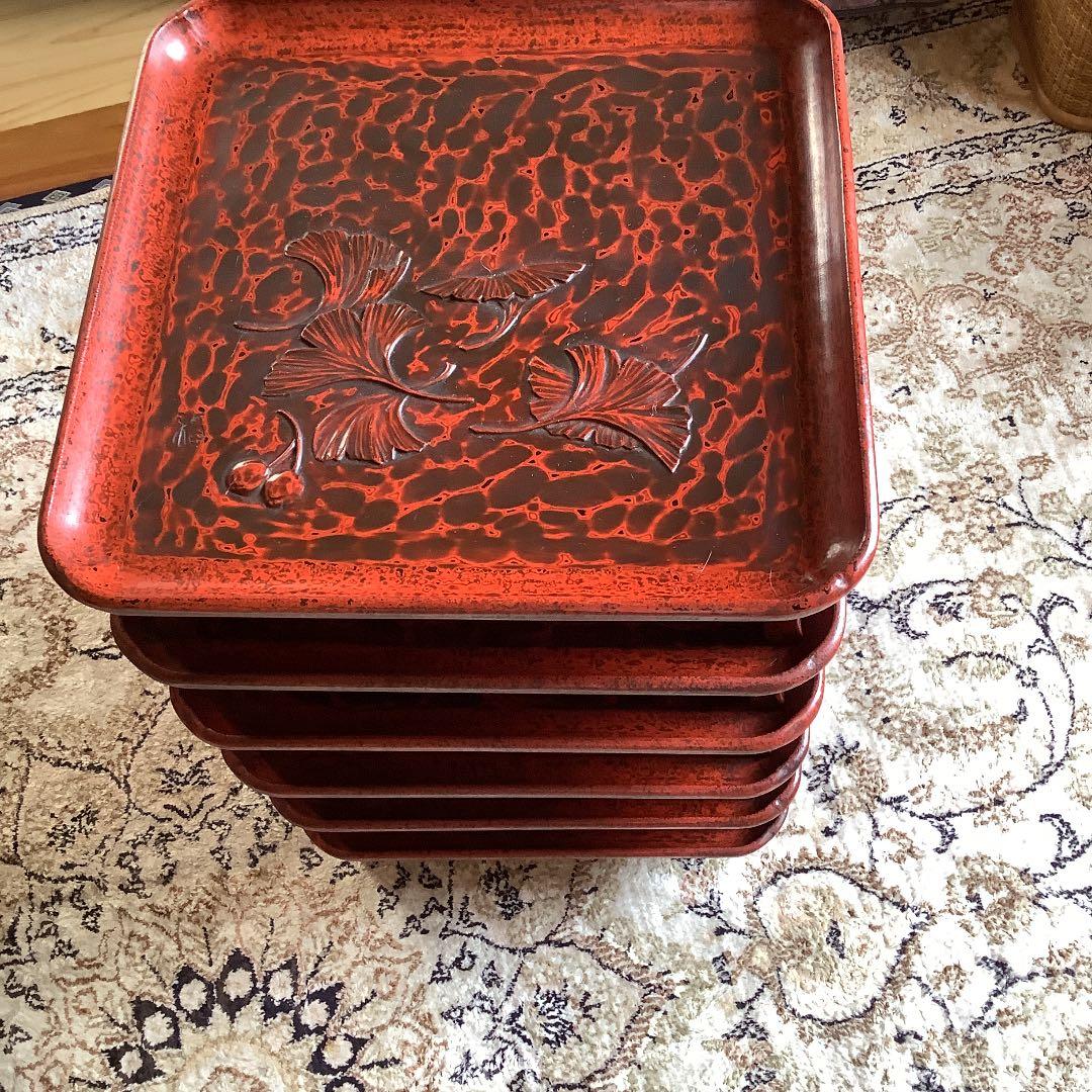 鎌倉彫漆塗り　宗和膳　十一脚