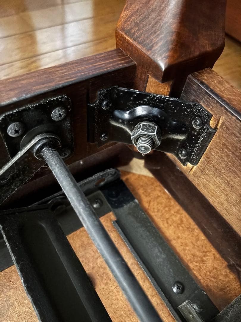 ピアノ椅子 猫脚 高低自在 調整 ブラウン 木目 ピアノ