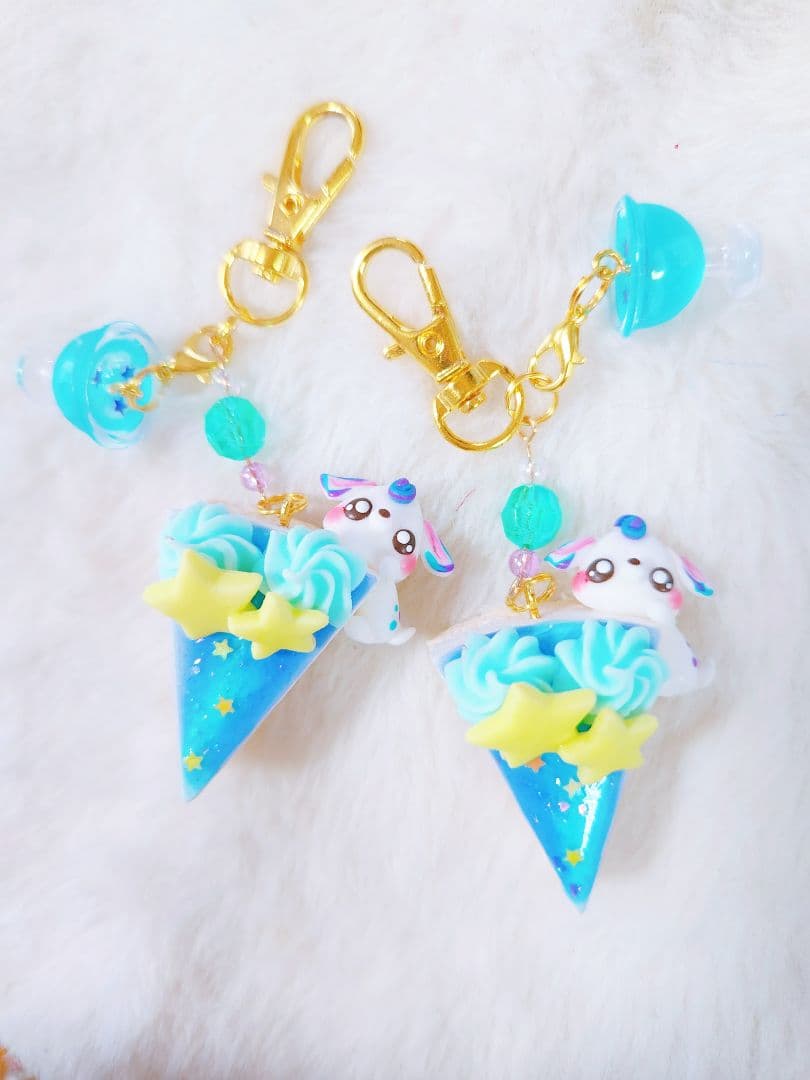 七夕チーズケーキ　バンビ　フェイクスイーツ　樹脂粘土　スイーツデコ　チャーム