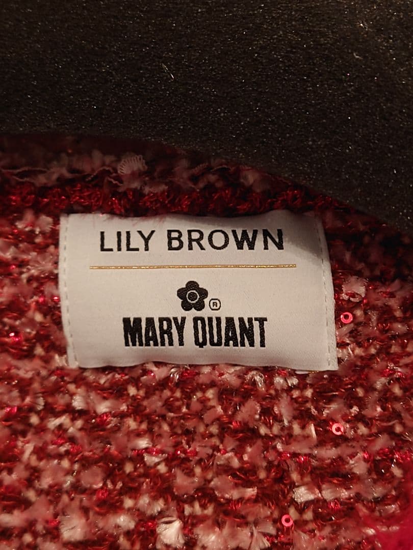 LILY BROWN＆MARY QUANT ツイードニットジャケット　レッド