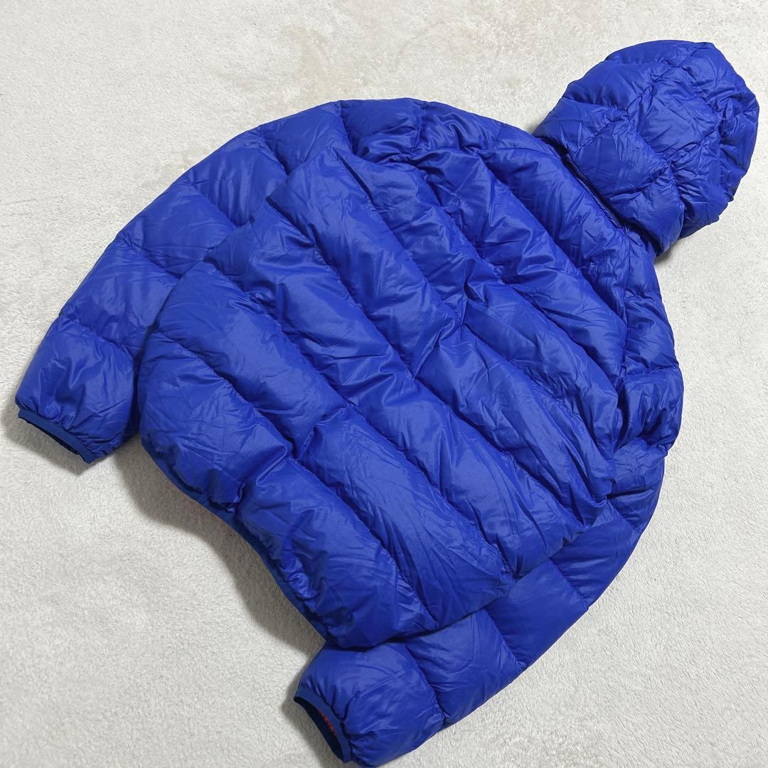 美品 mont-bell down jacket parka blue 収納袋付