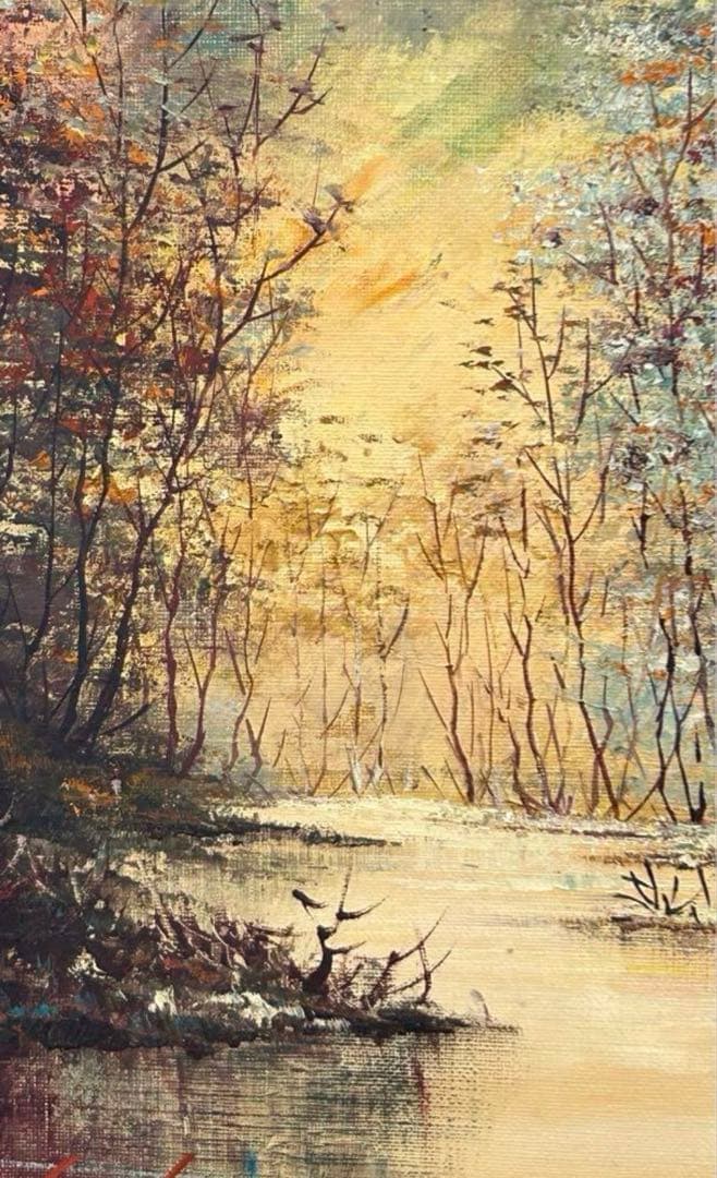 絵画　『武蔵野』　岩田文夫　作　美術　芸術　油絵